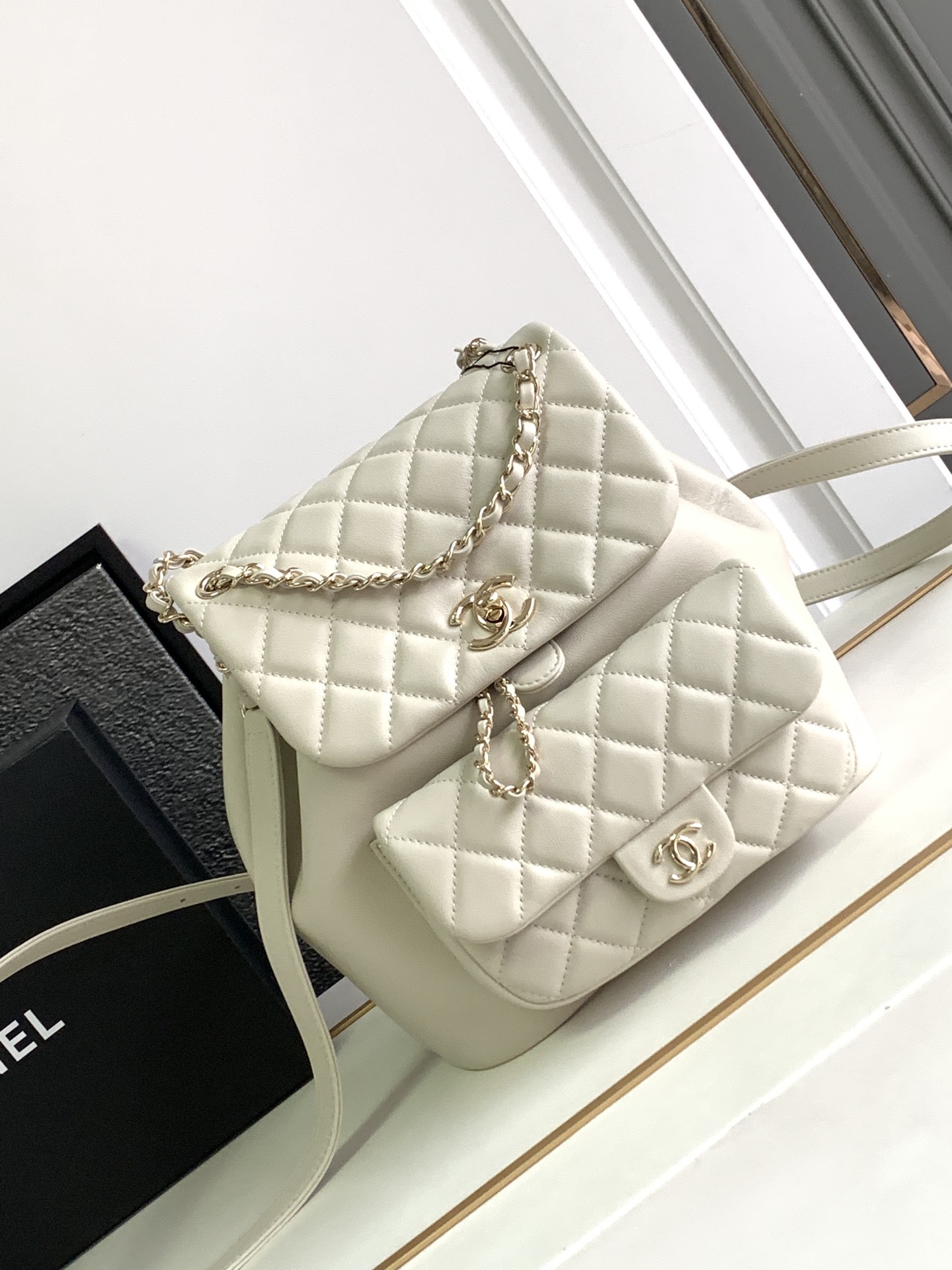 Bagsaaa Ch**el Duma Backpack White