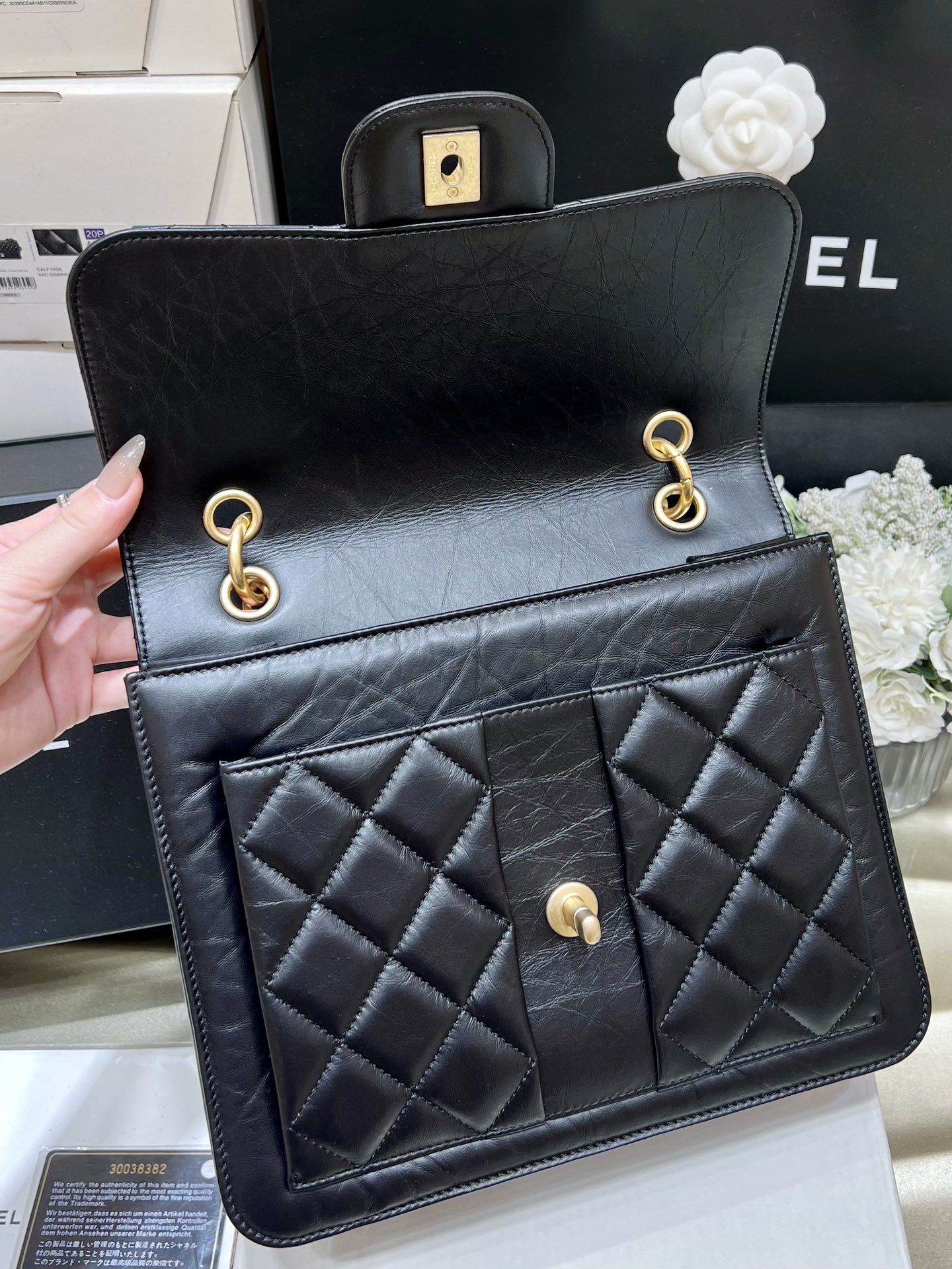 Bagsaaa Ch**el Backpack Black Leather - 25*22*6cm