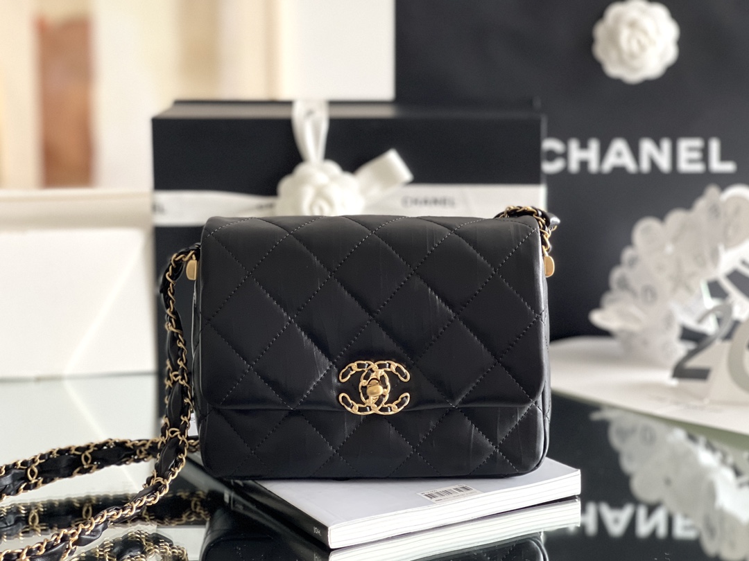 Bagsaaa Ch**el 19 Mini Black Bag - 21*15*5cm
