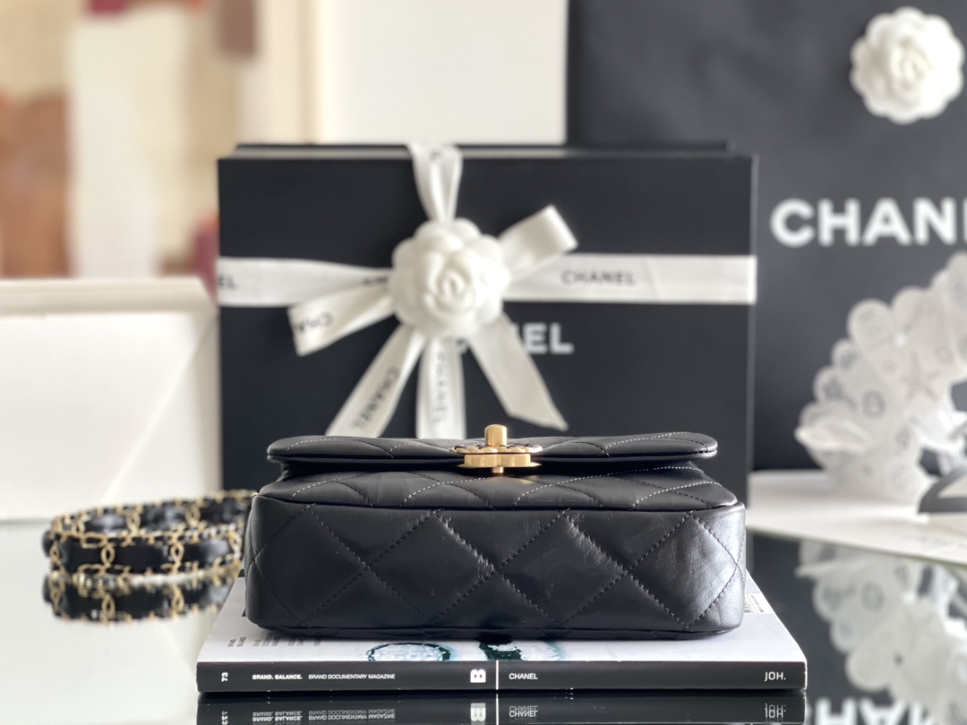 Bagsaaa Ch**el 19 Mini Black Bag - 21*15*5cm