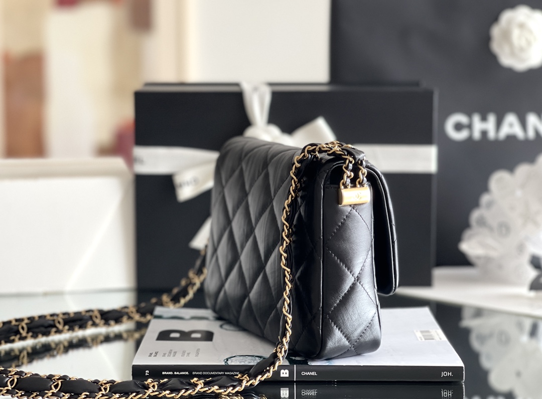 Bagsaaa Ch**el 19 Mini Black Bag - 21*15*5cm