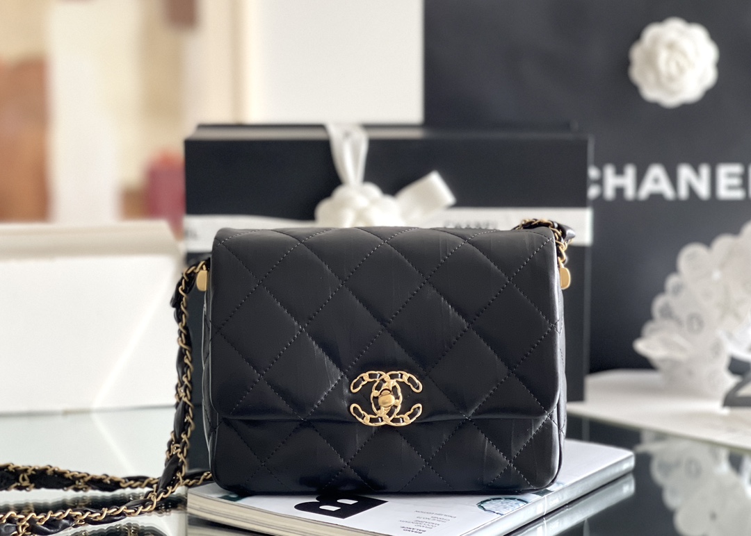 Bagsaaa Ch**el 19 Mini Black Bag - 21*15*5cm