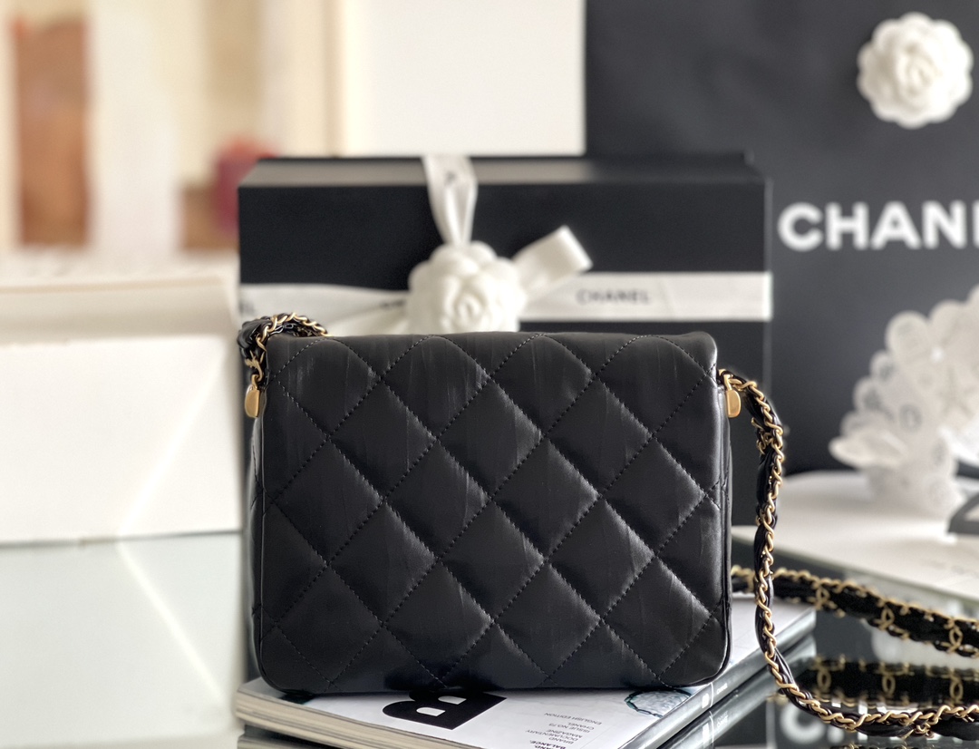 Bagsaaa Ch**el 19 Mini Black Bag - 21*15*5cm