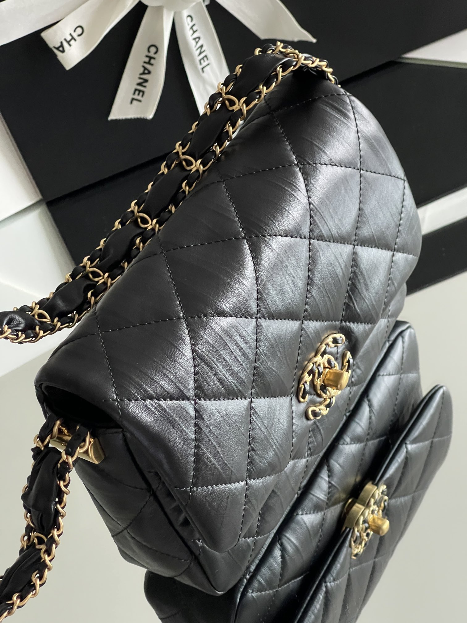 Bagsaaa Ch**el 19 Mini Black Bag - 21*15*5cm