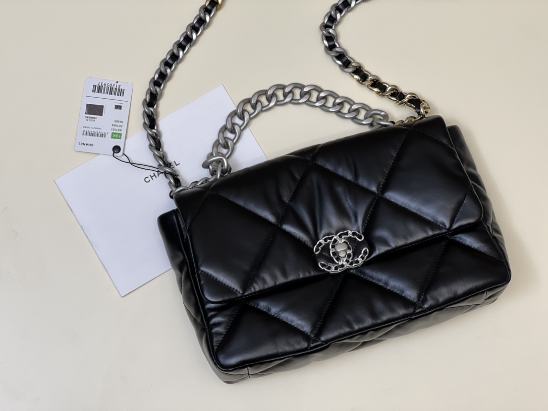 Bagsaaa Ch**el 19 Flap Bag Silver Hardware 30cm