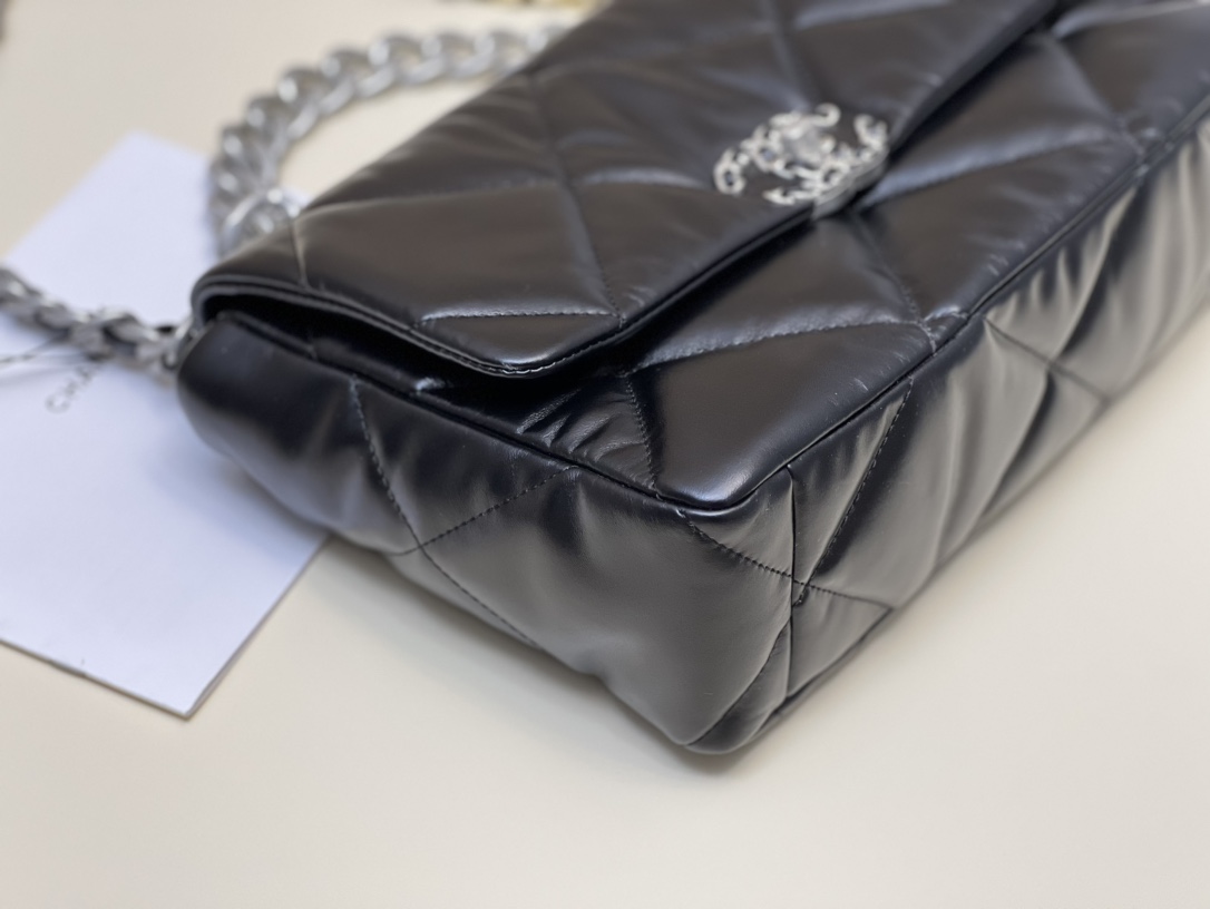 Bagsaaa Ch**el 19 Flap Bag Silver Hardware 30cm