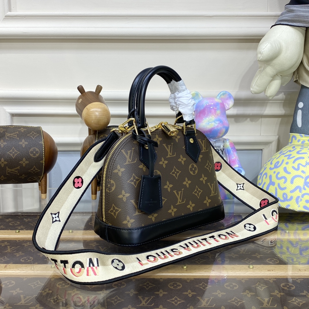 Bagsaaa L0vis Vvtt0n Alma BB Monogram Black - 23.5 x 17.5 x 11.5 cm