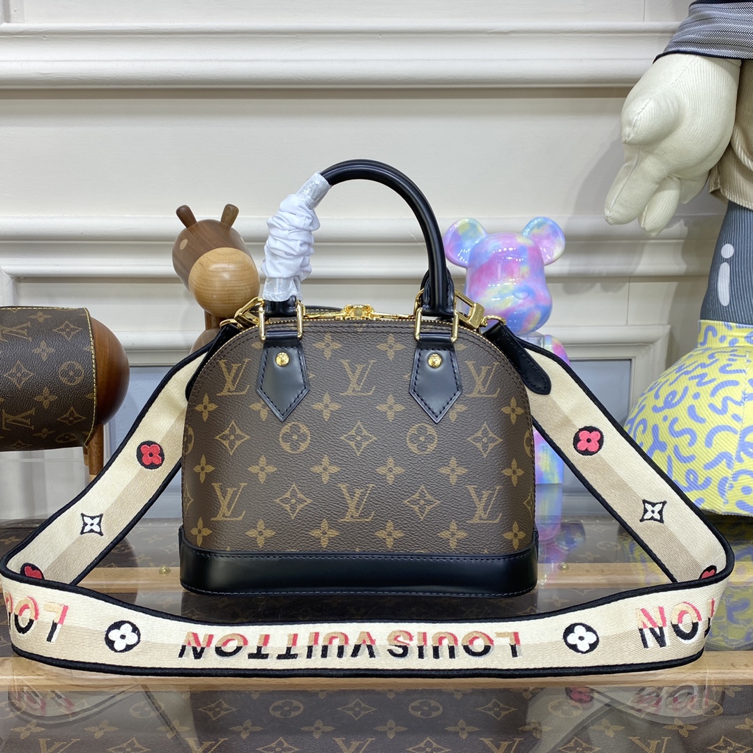 Bagsaaa L0vis Vvtt0n Alma BB Monogram Black - 23.5 x 17.5 x 11.5 cm