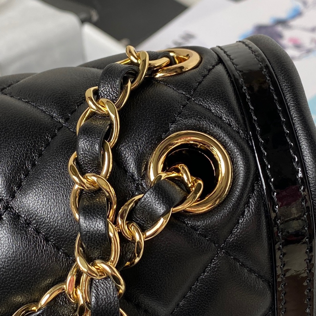 Bagsaaa Ch**el Mini Flap Bag AS4288 Black Size 13.5 × 20 × 6.5 cm