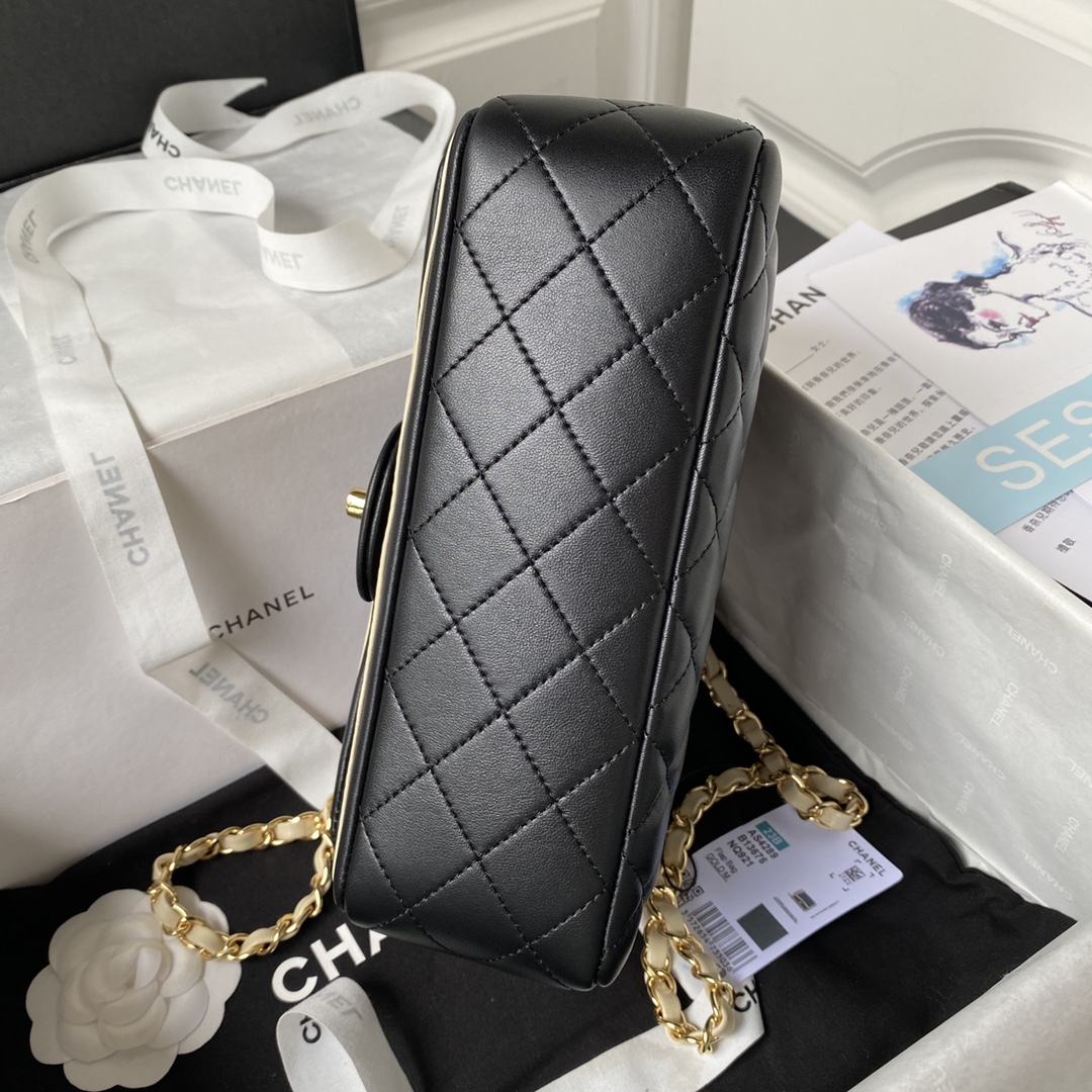 Bagsaaa Ch**el Flap Bag with patent line - 16×23×6cm