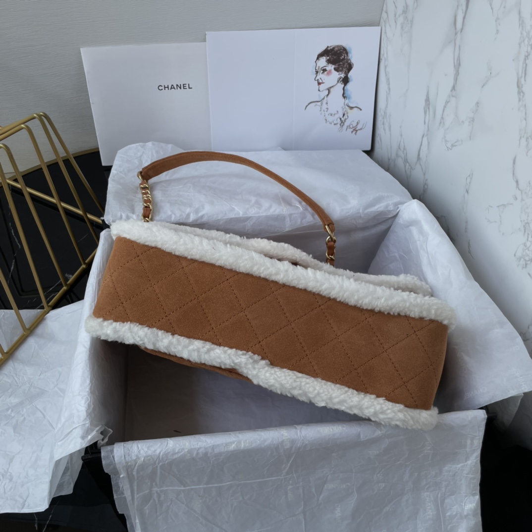 Bagsaaa Ch**el Flap Bag Shearling Bag - 26X15X7.5cm