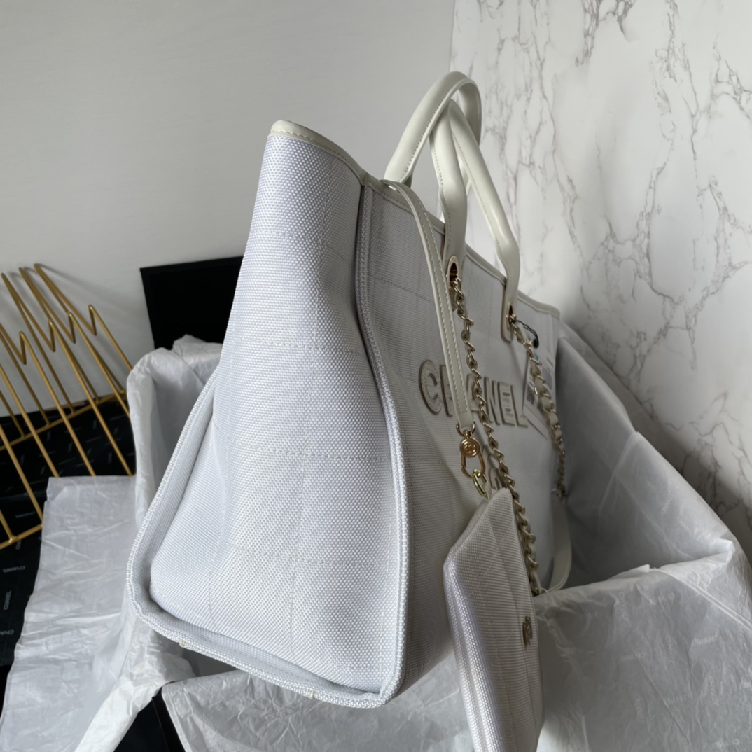 Bagsaaa Ch**el Medium Deauville White Tote 36cm