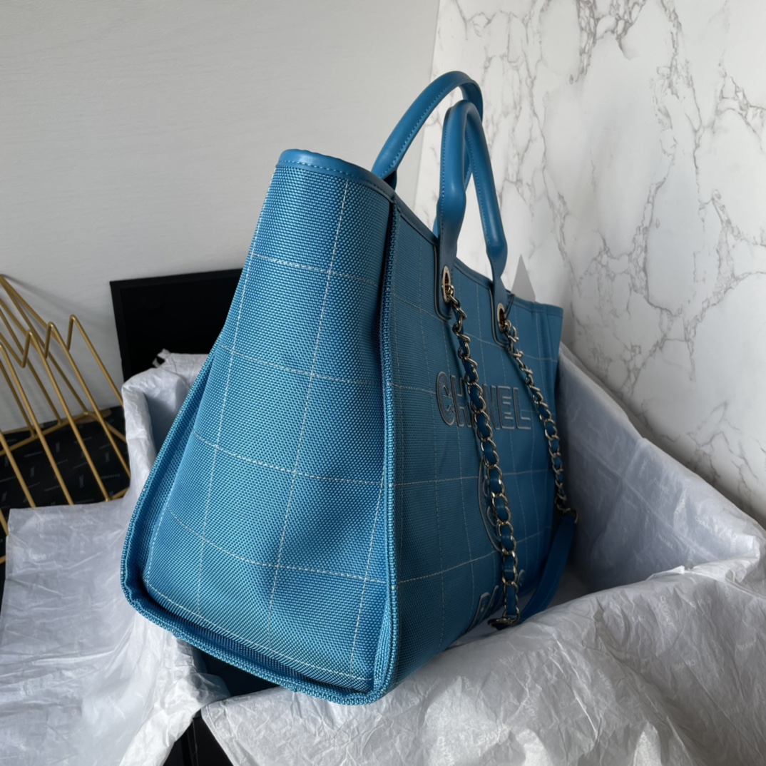 Bagsaaa Ch**el Medium Deauville Blue Tote 36cm
