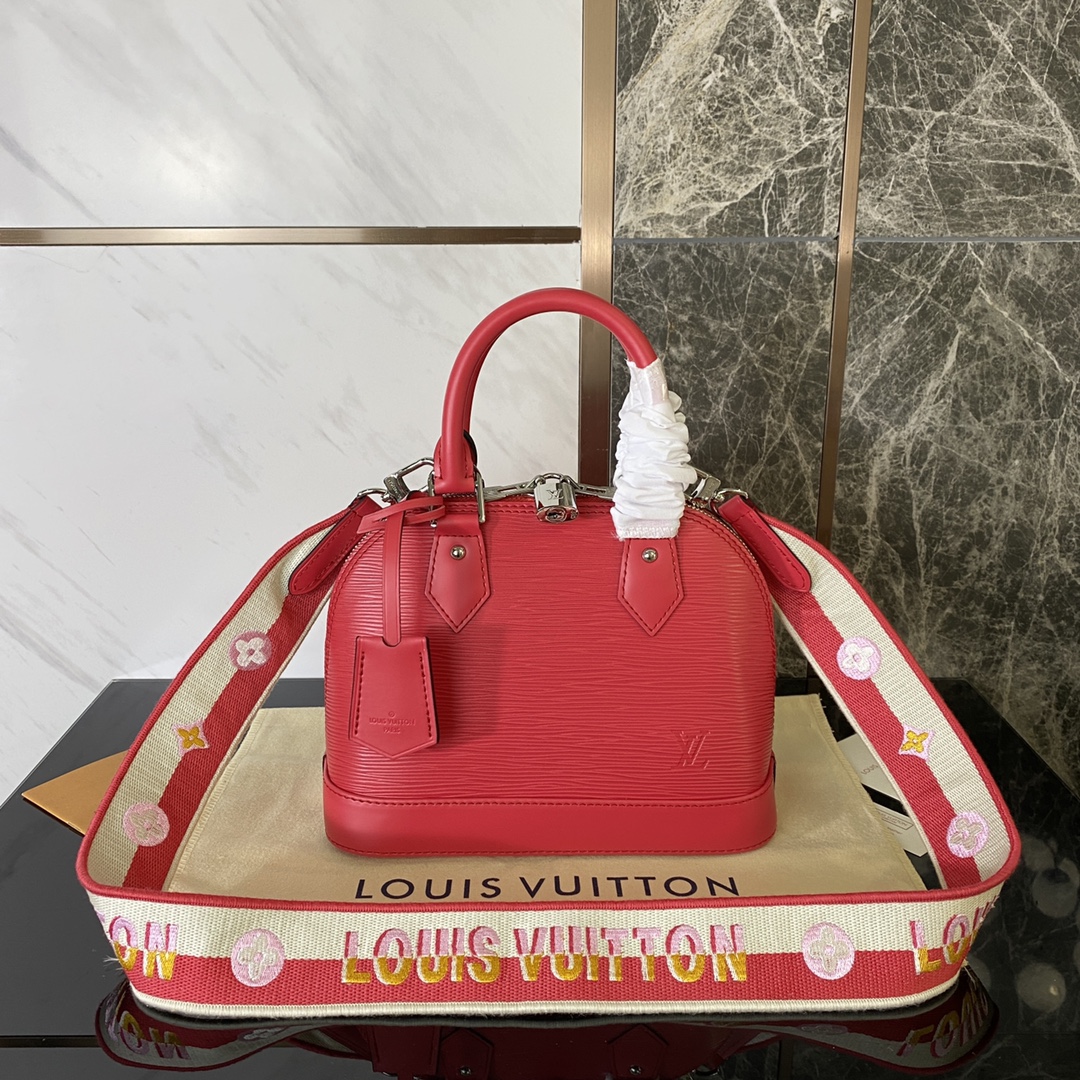Bagsaaa L0vis Vvtt0n Alma BB Epi Leather Red - 23.5 x 17.5 x 11.5 cm