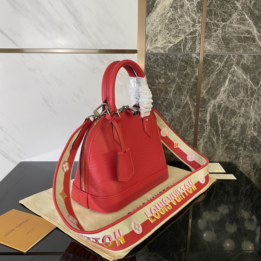 Bagsaaa L0vis Vvtt0n Alma BB Epi Leather Red - 23.5 x 17.5 x 11.5 cm
