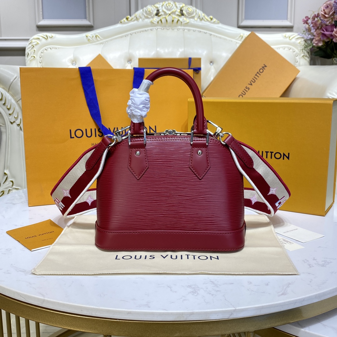 Bagsaaa L0vis Vvtt0n Alma BB Epi Leather Burgundy - 23.5 x 17.5 x 11.5 cm
