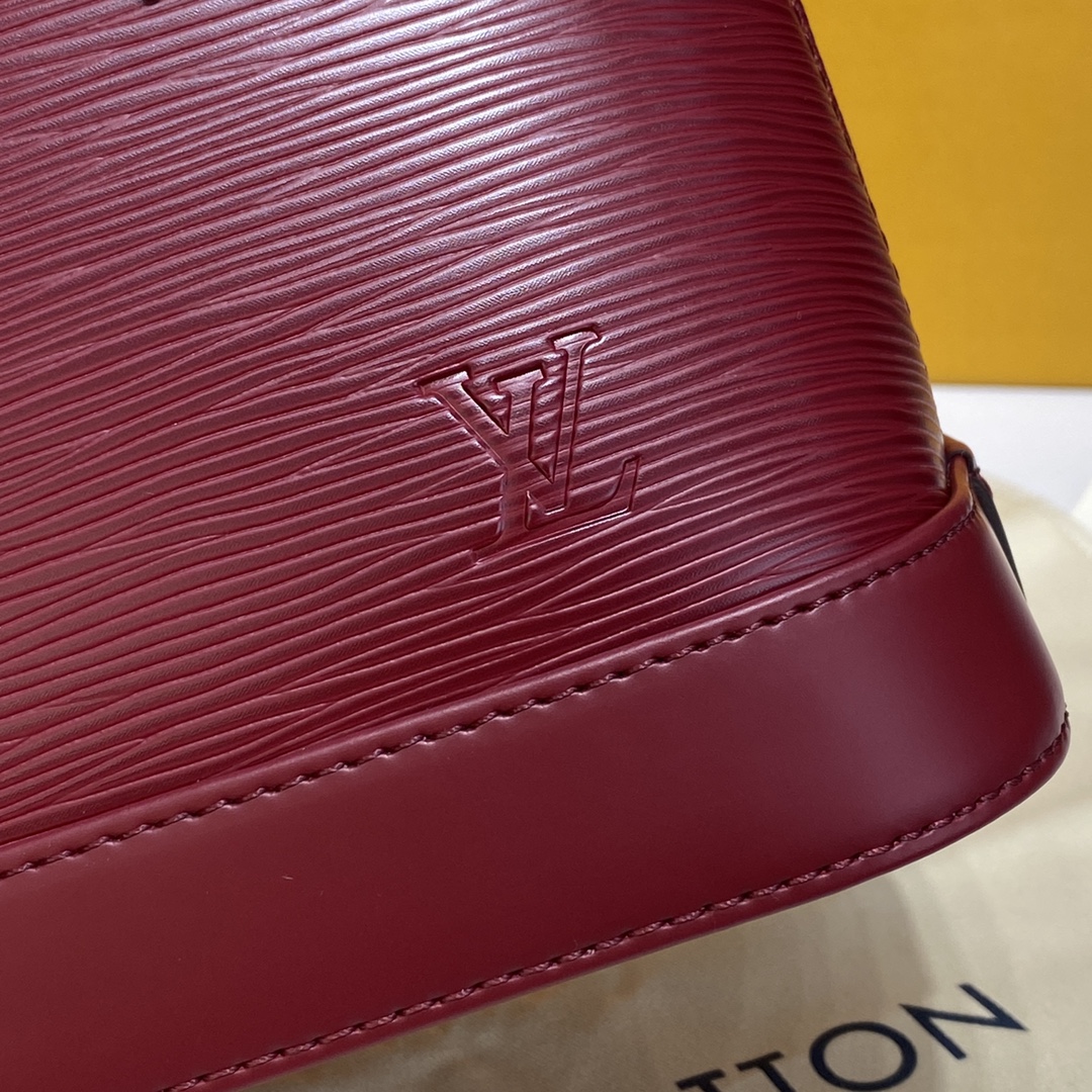 Bagsaaa L0vis Vvtt0n Alma BB Epi Leather Burgundy - 23.5 x 17.5 x 11.5 cm