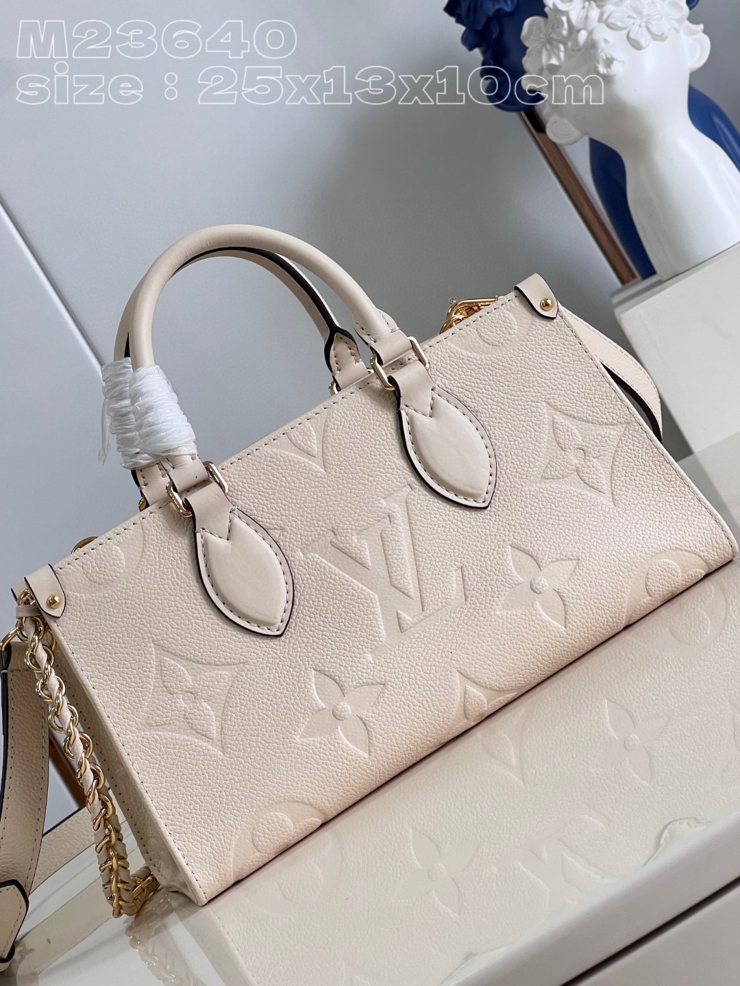 Bagsaaa L0vis Vvtt0n Onthego East West Cream M23698 - 25 x 13 x 10 cm