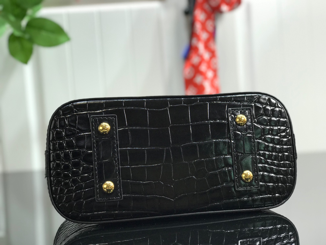 Bagsaaa L0vis Vvtt0n Alma Crocodile Leather Black - 25* 17.5*11.5cm