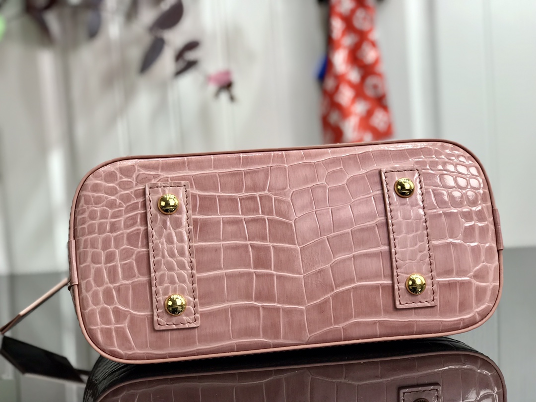 Bagsaaa L0vis Vvtt0n Alma Crocodile Leather Pink25* 17.5*11.5cm