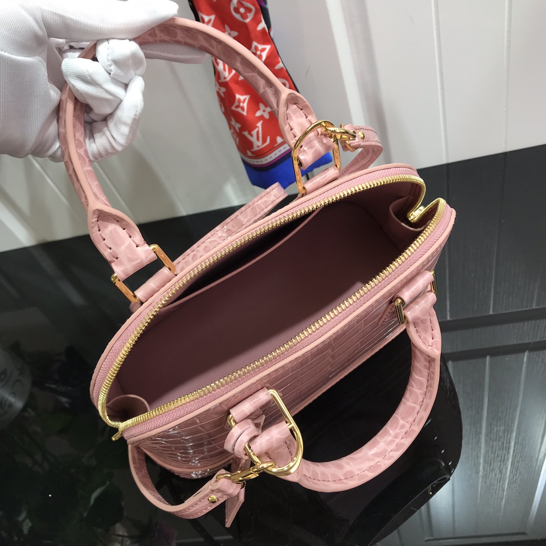 Bagsaaa L0vis Vvtt0n Alma Crocodile Leather Pink25* 17.5*11.5cm