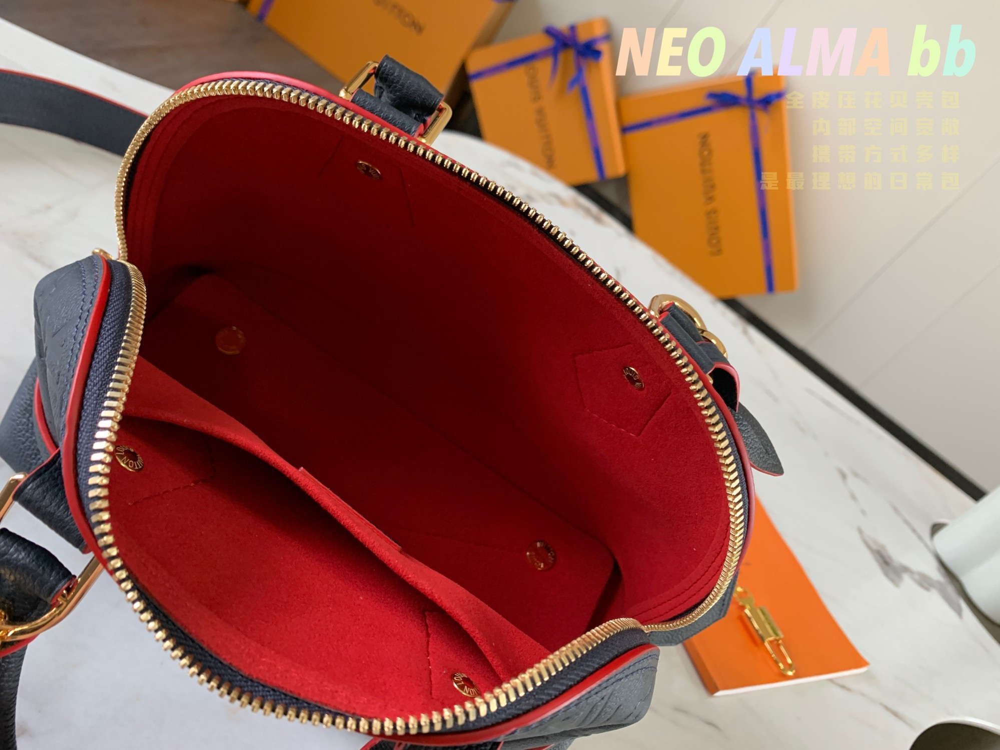 Bagsaaa L0vis Vvtt0n Neo Alma Empreinte Dark Blue - 25.0x18.0x12.0 cm