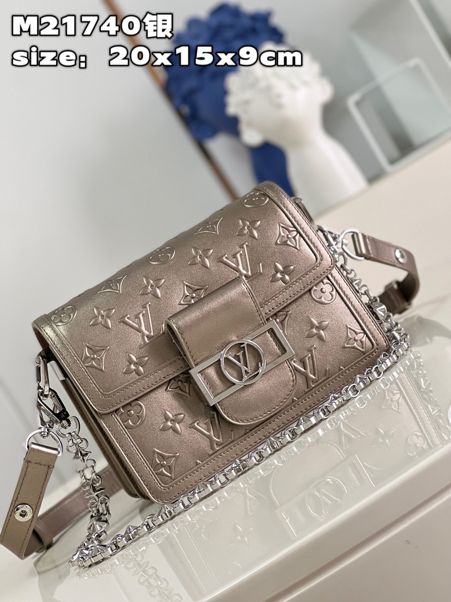 Bagsaaa L0vis Vvtt0n Mini Dauphine Silver