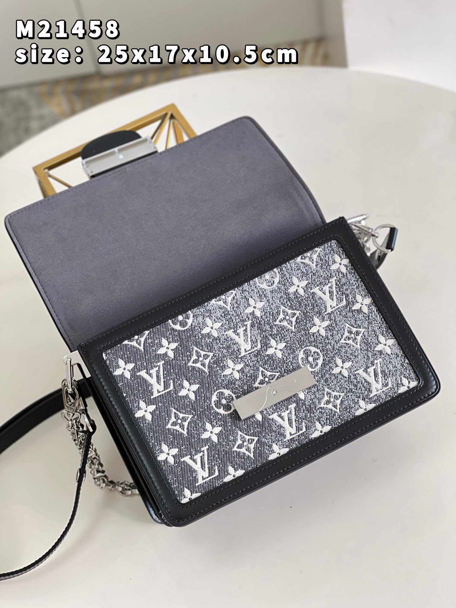 Bagsaaa L0vis Vvtt0n Dauphine MM Black Denim