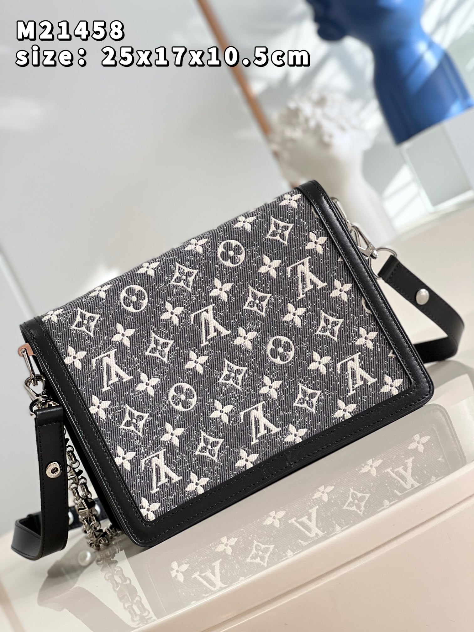Bagsaaa L0vis Vvtt0n Dauphine MM Black Denim