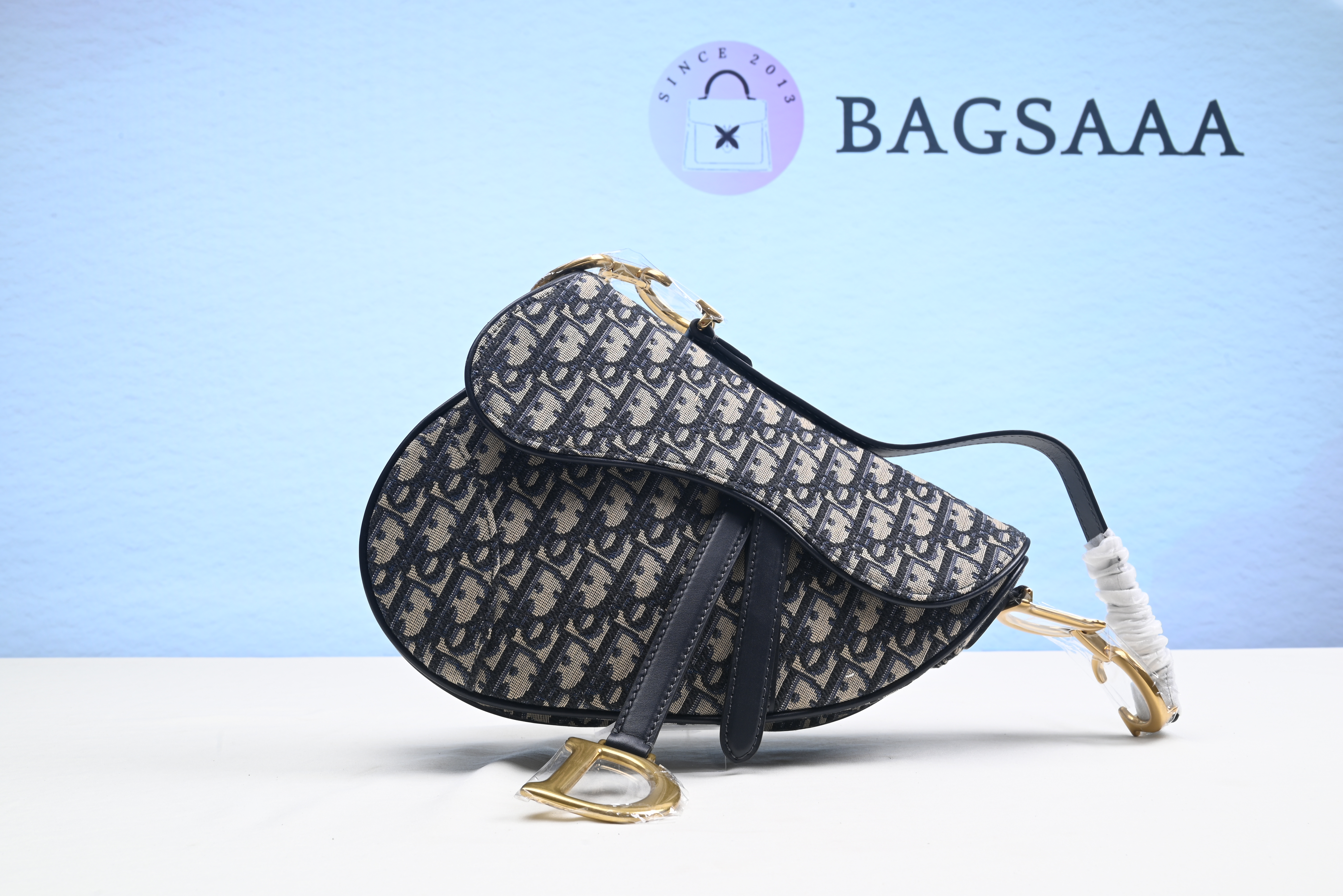 Bagsaaa D10r Saddle Blue Oblique Canvas Bag - 25.5x20x6.5cm