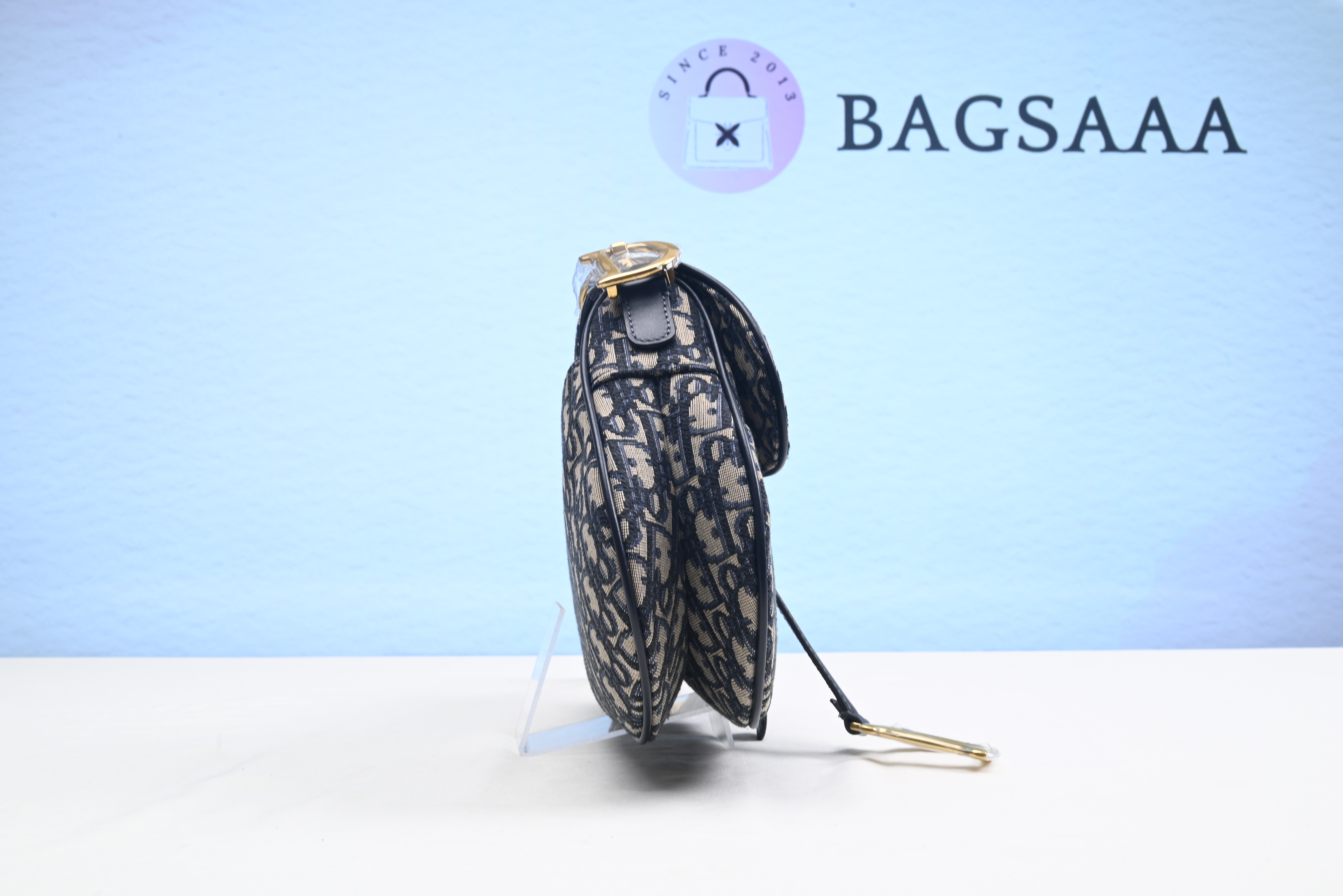 Bagsaaa D10r Saddle Blue Oblique Canvas Bag - 25.5x20x6.5cm