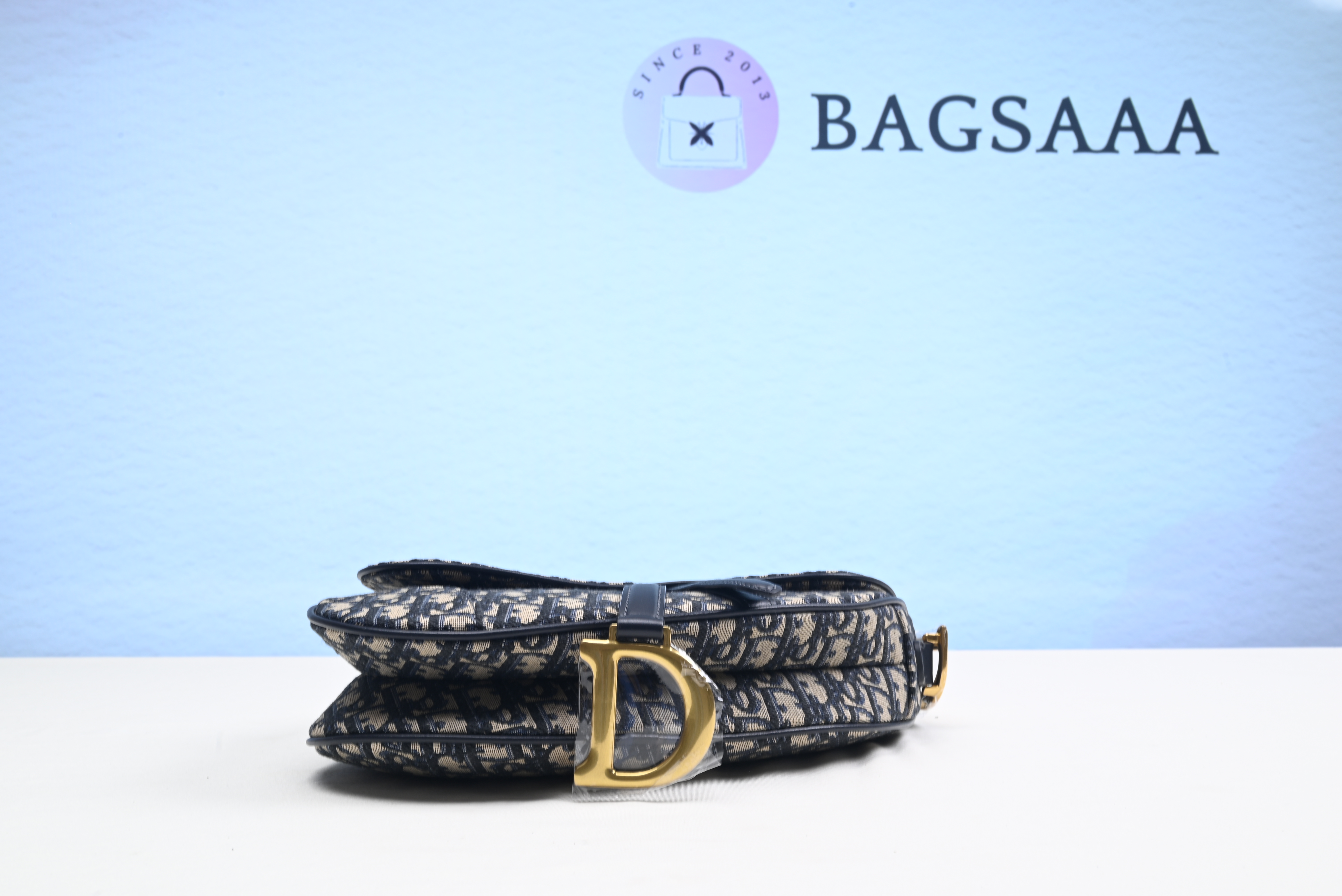 Bagsaaa D10r Saddle Blue Oblique Canvas Bag - 25.5x20x6.5cm