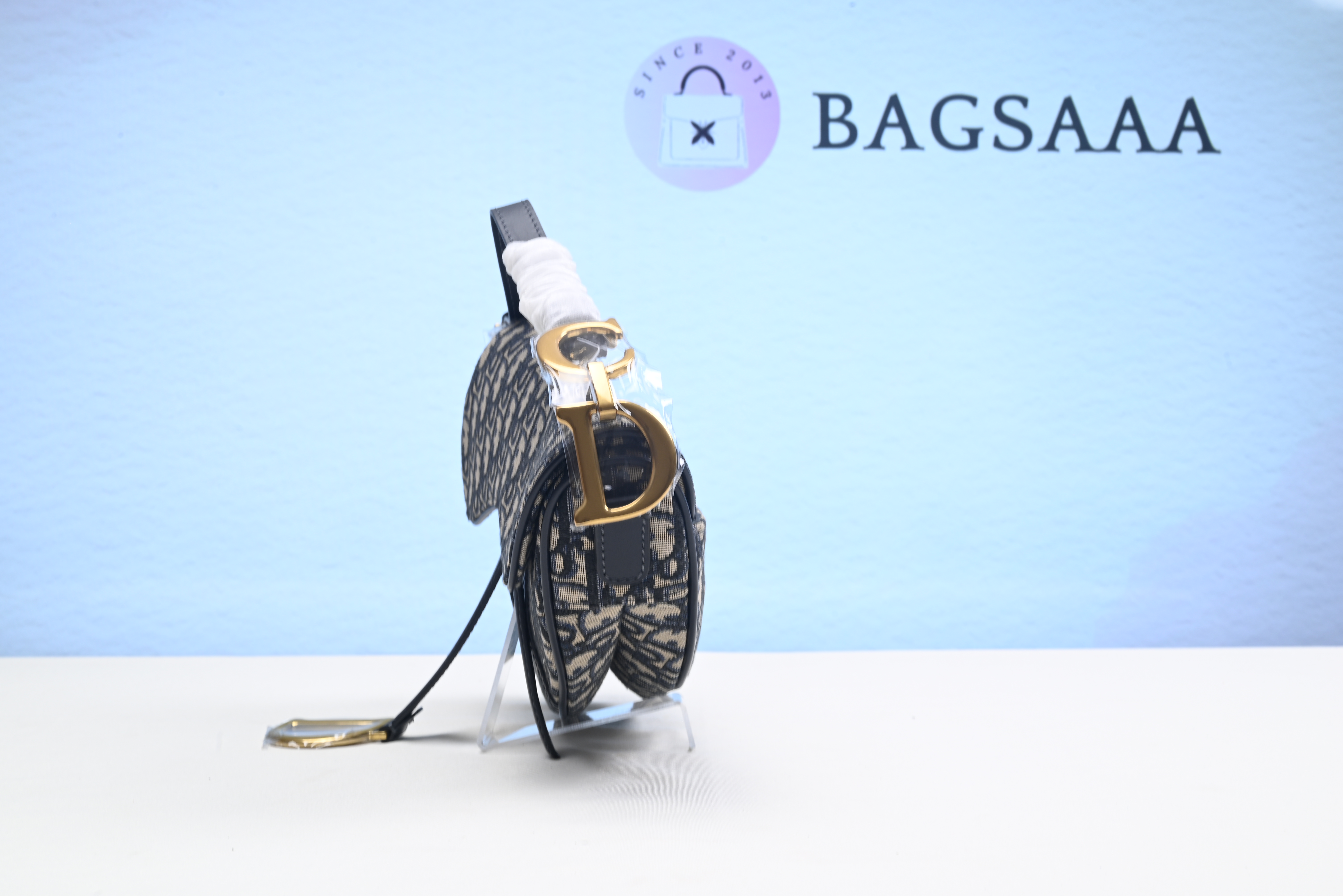 Bagsaaa D10r Saddle Blue Oblique Canvas Bag - 25.5x20x6.5cm