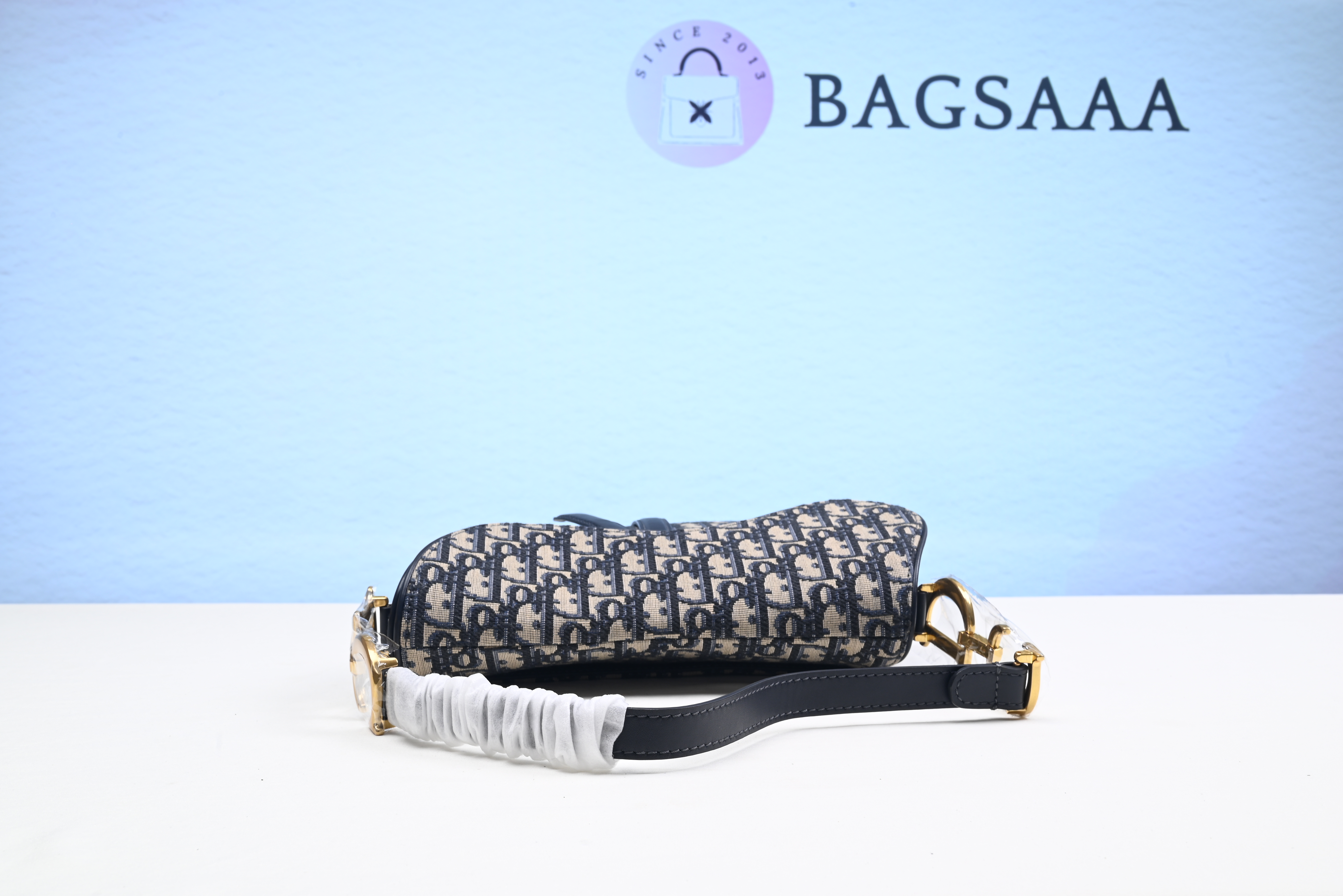 Bagsaaa D10r Saddle Blue Oblique Canvas Bag - 25.5x20x6.5cm