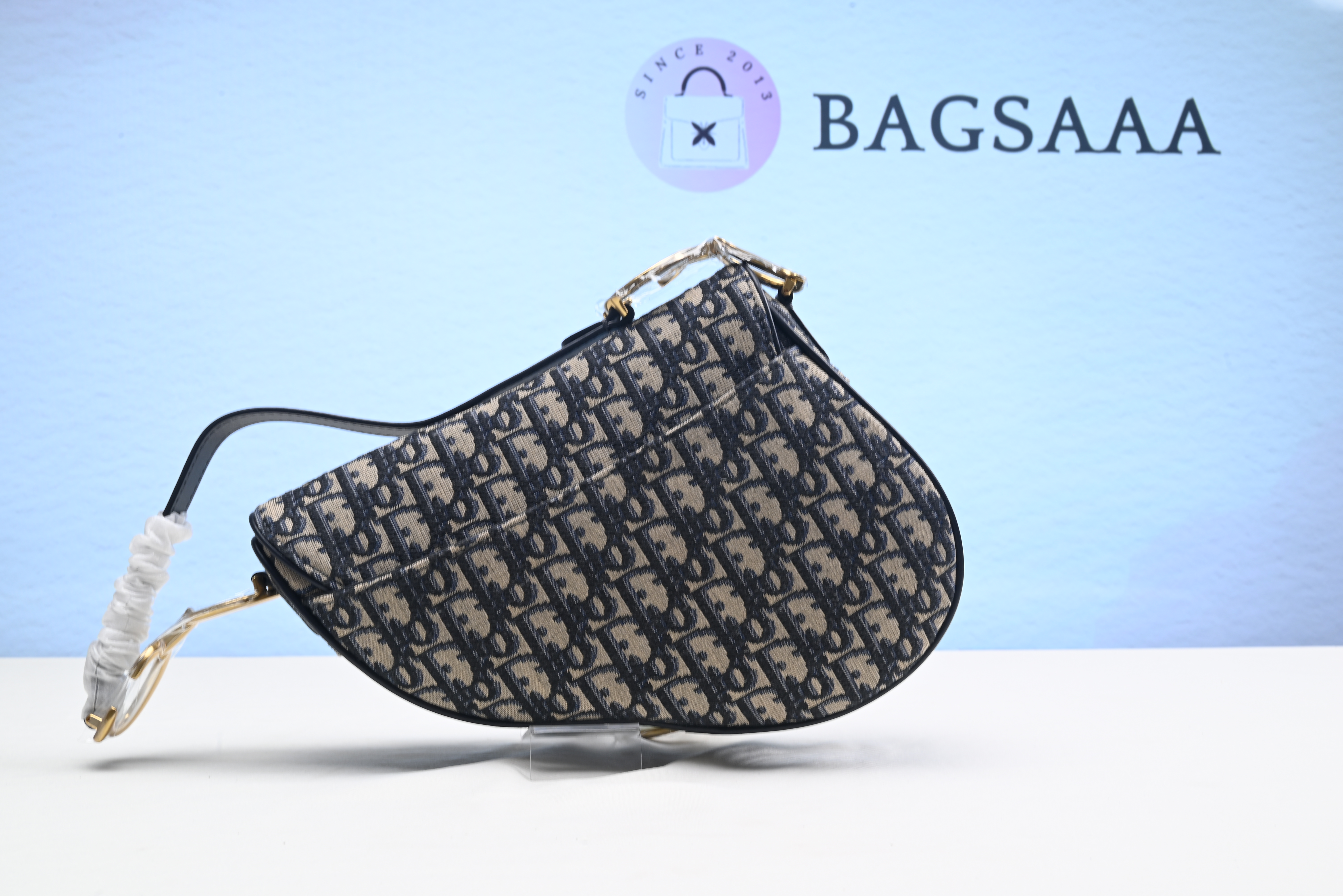 Bagsaaa D10r Saddle Blue Oblique Canvas Bag - 25.5x20x6.5cm