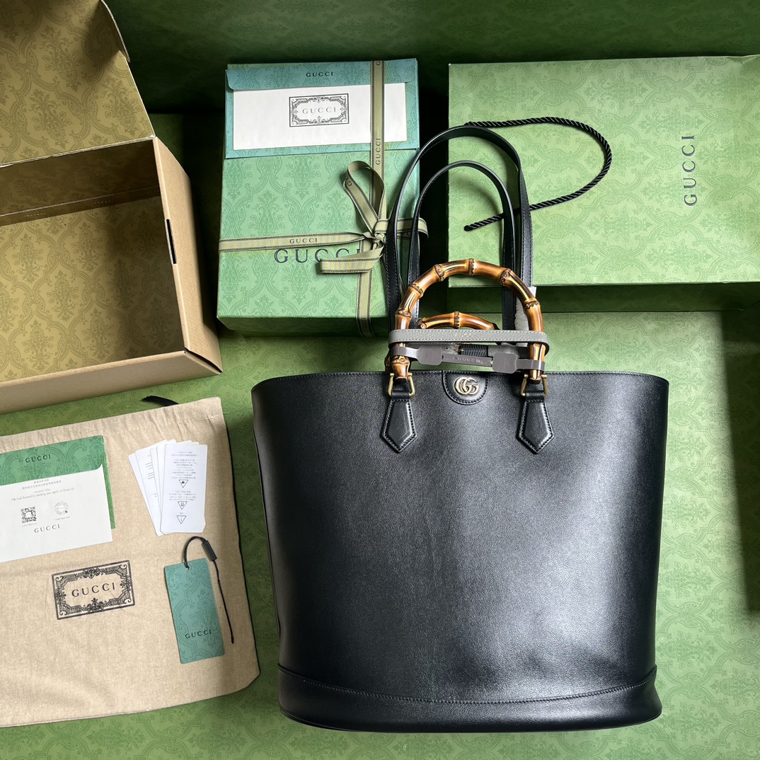 Bagsaaa Gvc*1 GG Diana Black Tote - 40x 34x 21cm