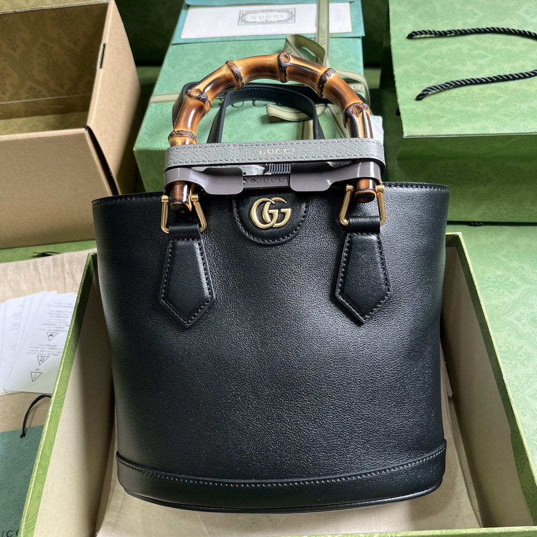 Bagsaaa Gvc*1 GG Diana Black Tote - 22x 20.5x 11.5cm