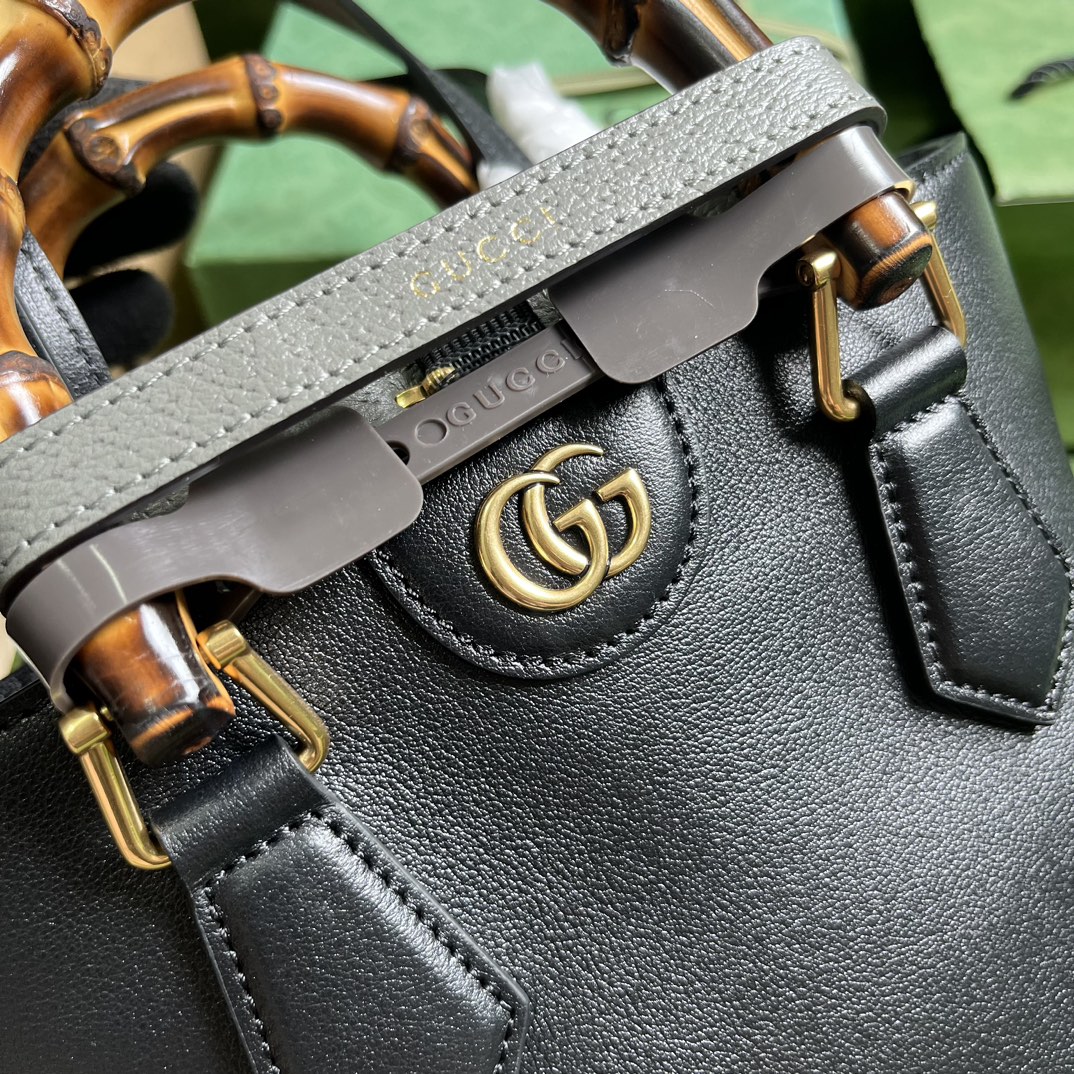 Bagsaaa Gvc*1 GG Diana Black Tote - 22x 20.5x 11.5cm