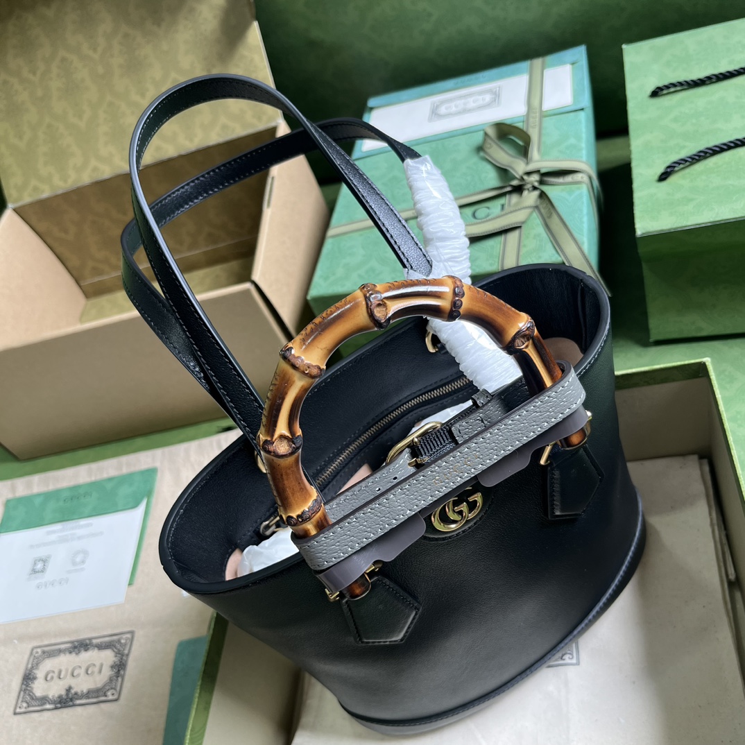 Bagsaaa Gvc*1 GG Diana Black Tote - 22x 20.5x 11.5cm