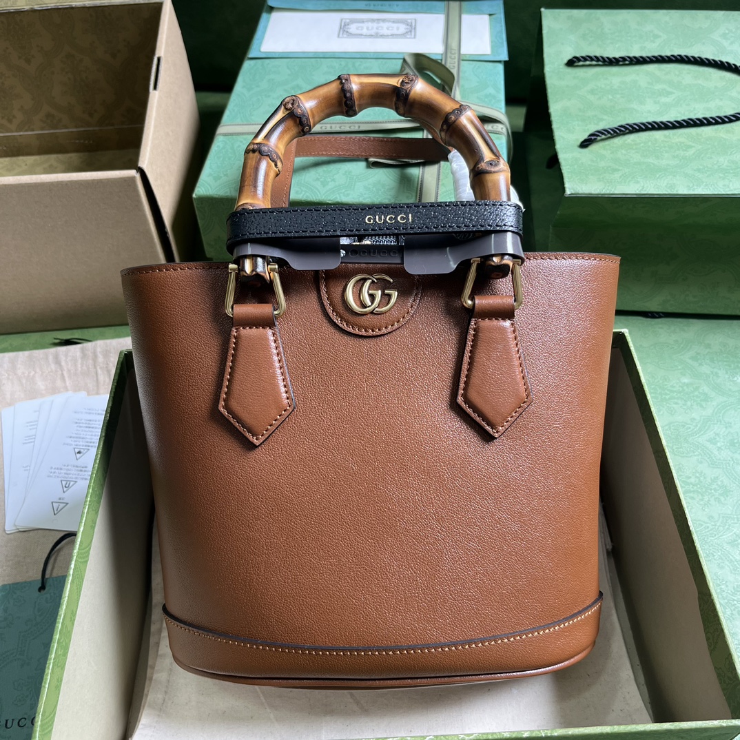 Bagsaaa Gvc*1 GG Diana Brown Tote - 22x 20.5x 11.5cm