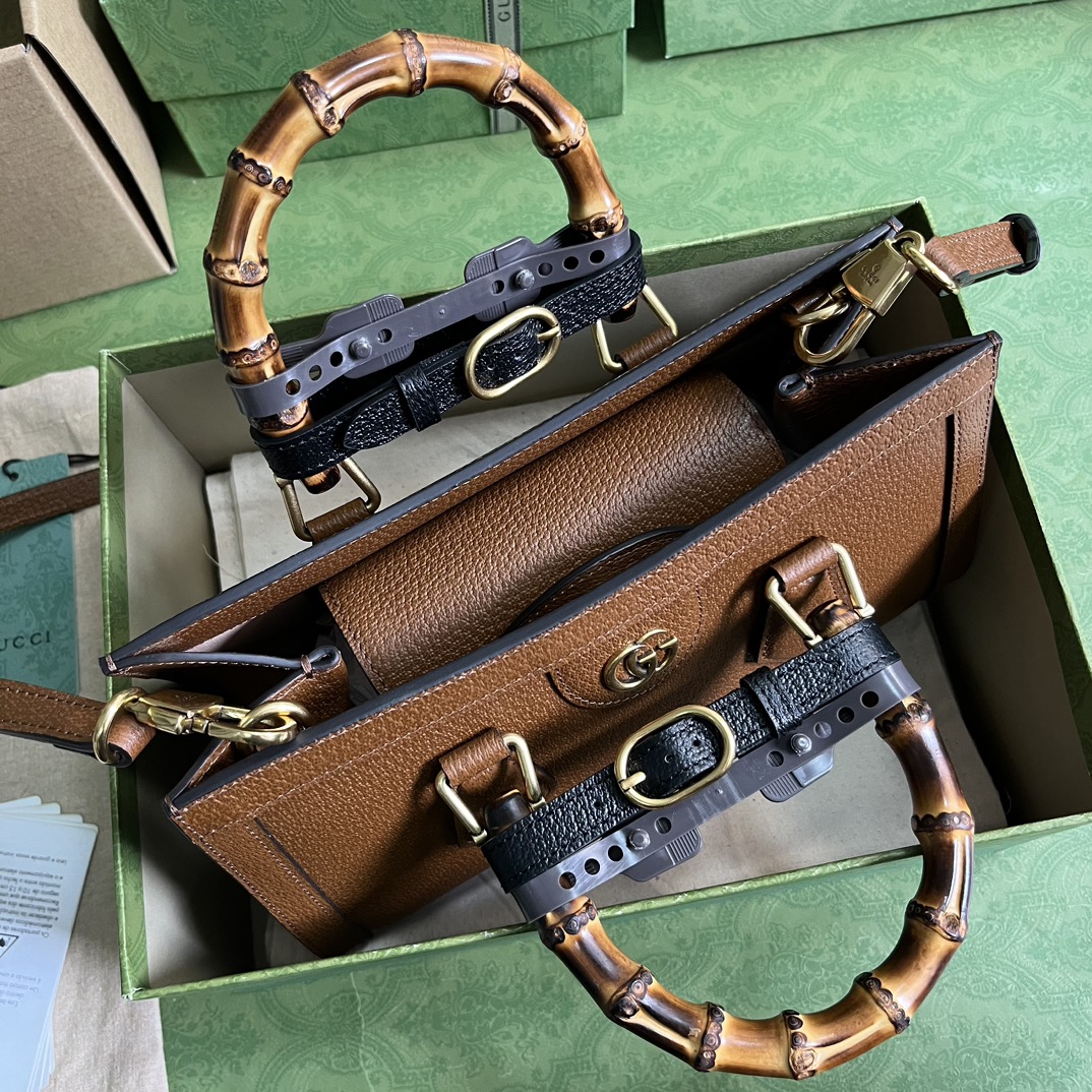 Bagsaaa Gvc*1 Diana Small Shoulder Bag Brown Leather - 27x15.5x11cm。