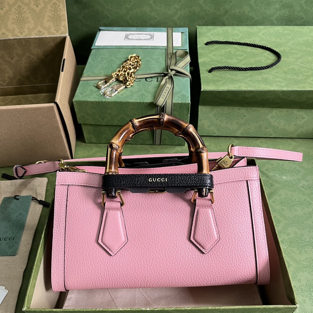 Bagsaaa Gvc*1 Diana Small Shoulder Bag Pink Leather - 27x15.5x11cm。