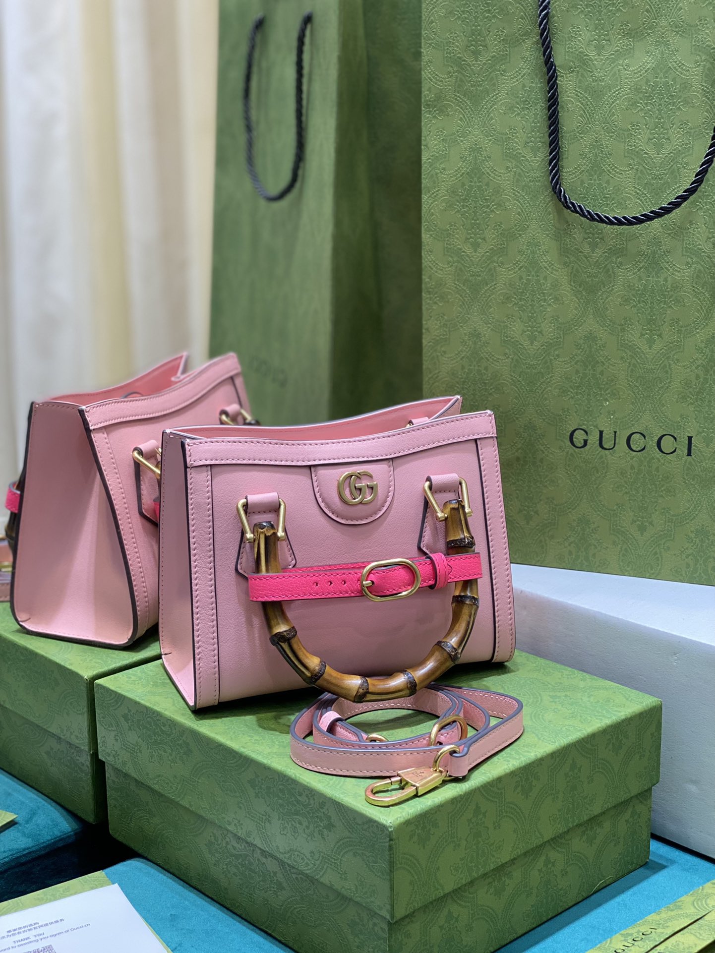 Bagsaaa Gvc*1 Diana GG tote bag pink - 20*16*10cm