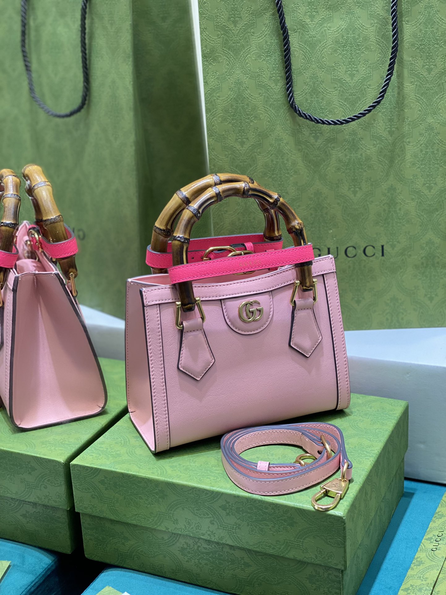 Bagsaaa Gvc*1 Diana GG tote bag pink - 20*16*10cm