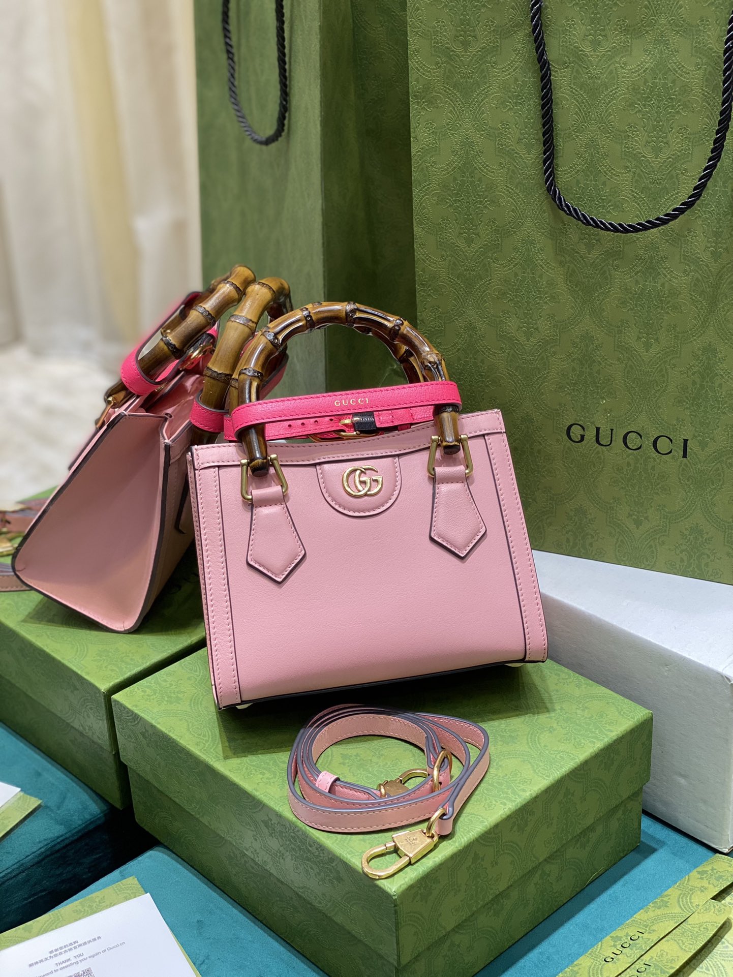 Bagsaaa Gvc*1 Diana GG tote bag pink - 20*16*10cm
