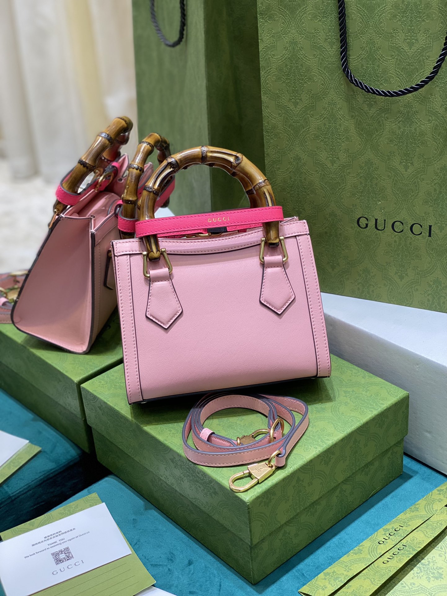Bagsaaa Gvc*1 Diana GG tote bag pink - 20*16*10cm