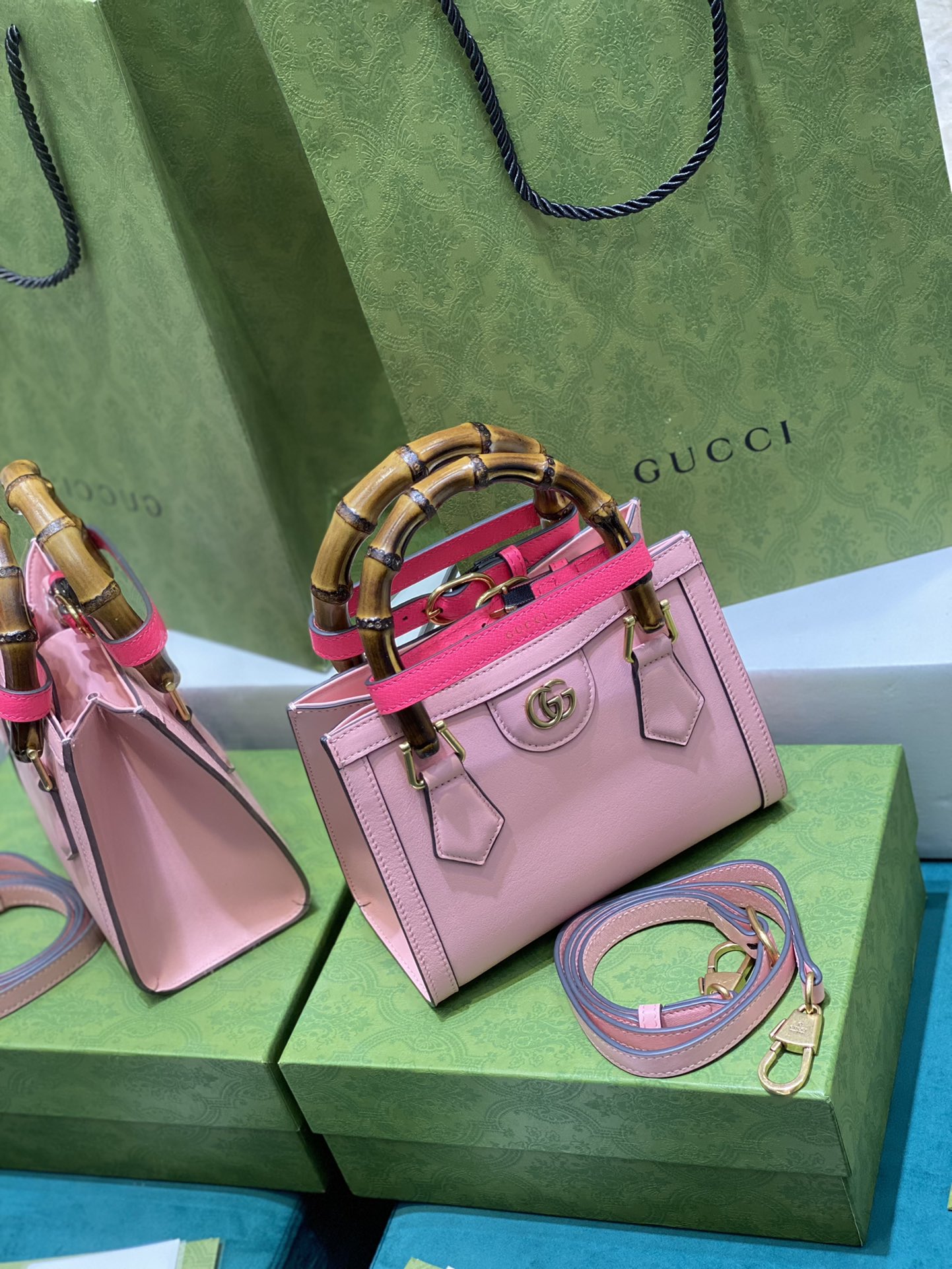 Bagsaaa Gvc*1 Diana GG tote bag pink - 20*16*10cm
