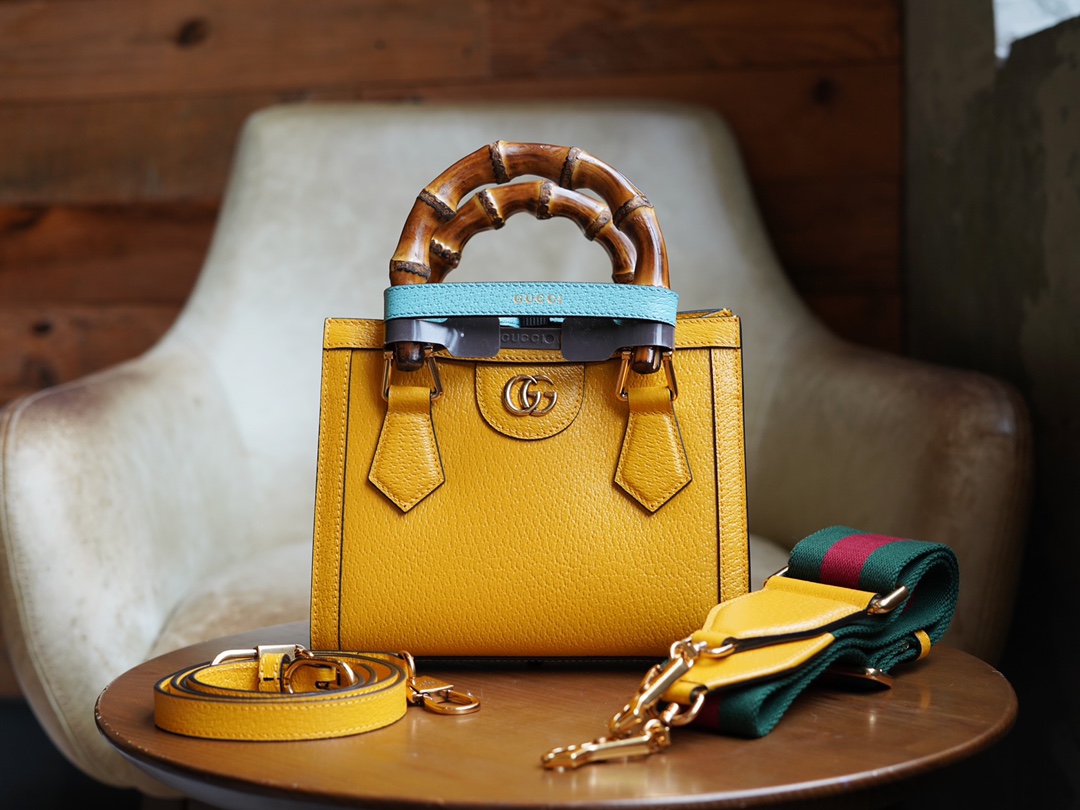 Bagsaaa Gvc*1 Diana GG tote bag yellow - 20*16*10cm