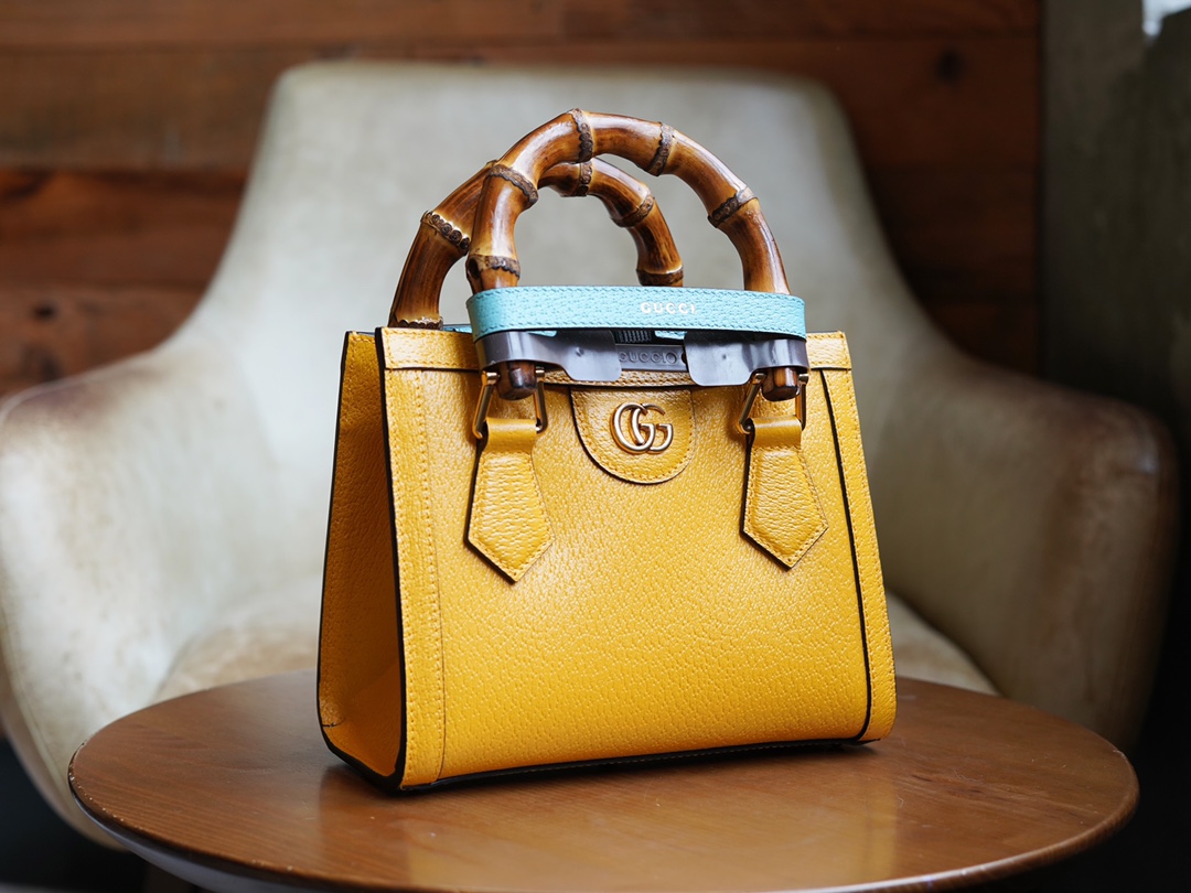 Bagsaaa Gvc*1 Diana GG tote bag yellow - 20*16*10cm