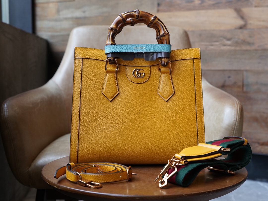 Bagsaaa Gvc*1 Diana GG tote bag yellow - 27x24x11cm